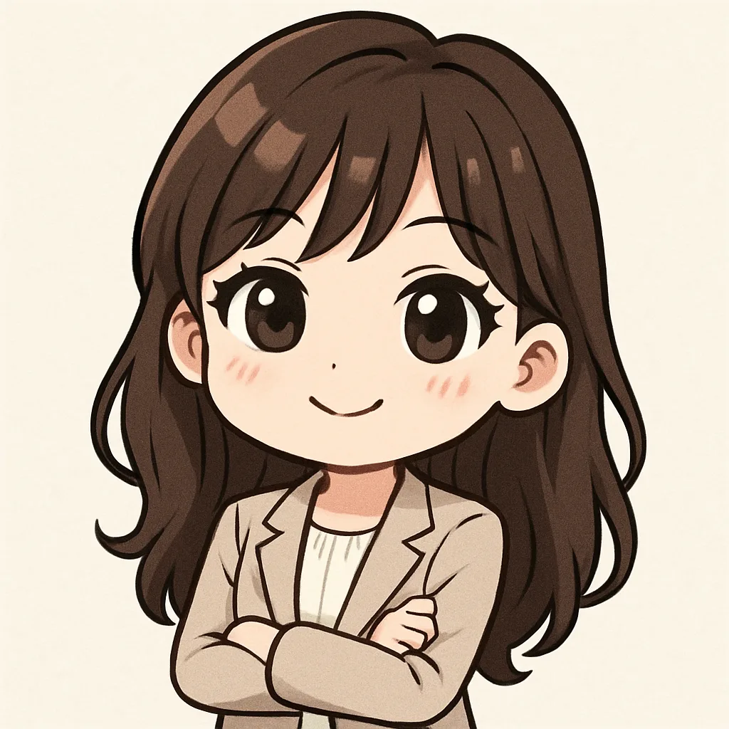ちびキャラ風スタイルに変換されたAIイラスト（女性）