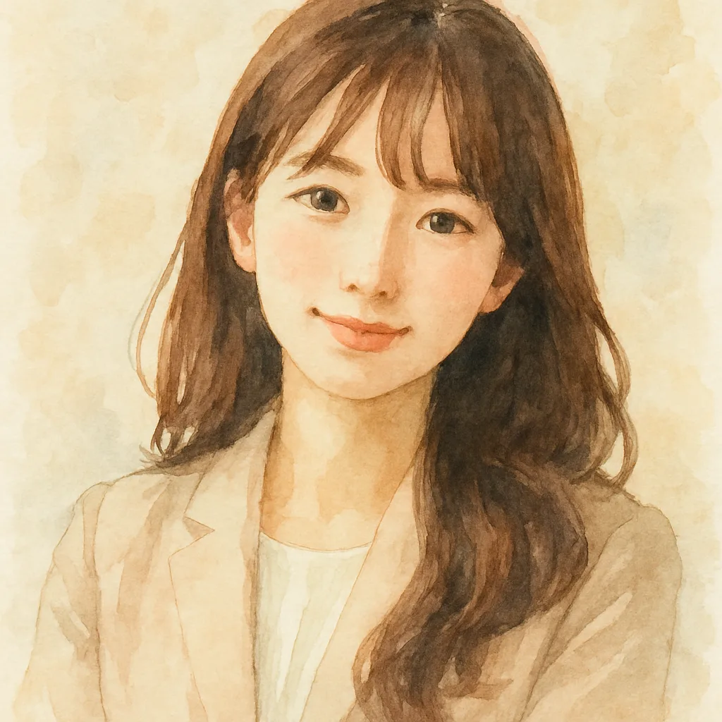 水彩画風スタイルに変換されたAIイラスト（女性）