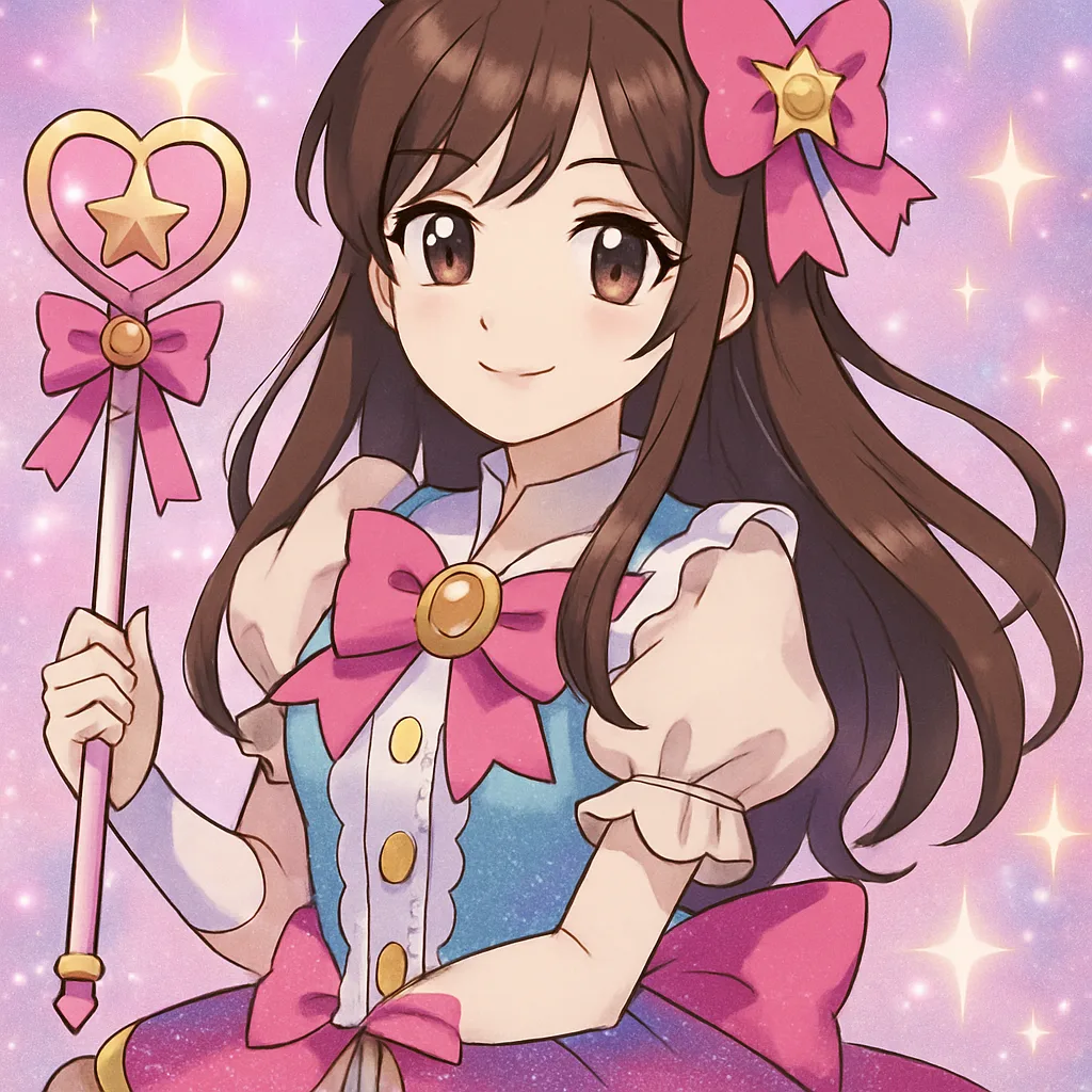 魔法少女風スタイルに変換されたAIイラスト（女性）